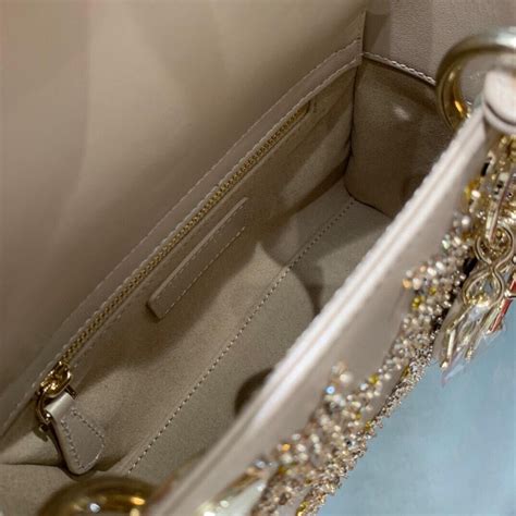 metallic cannage calfskin with platinum beaded embroidery lady dior bag|Mini Lady Dior Bag Metallic Cannage Calfskin with Platinum .